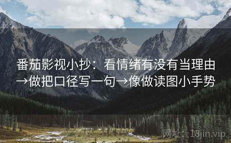 番茄影视小抄：看情绪有没有当理由→做把口径写一句→像做读图小手势
